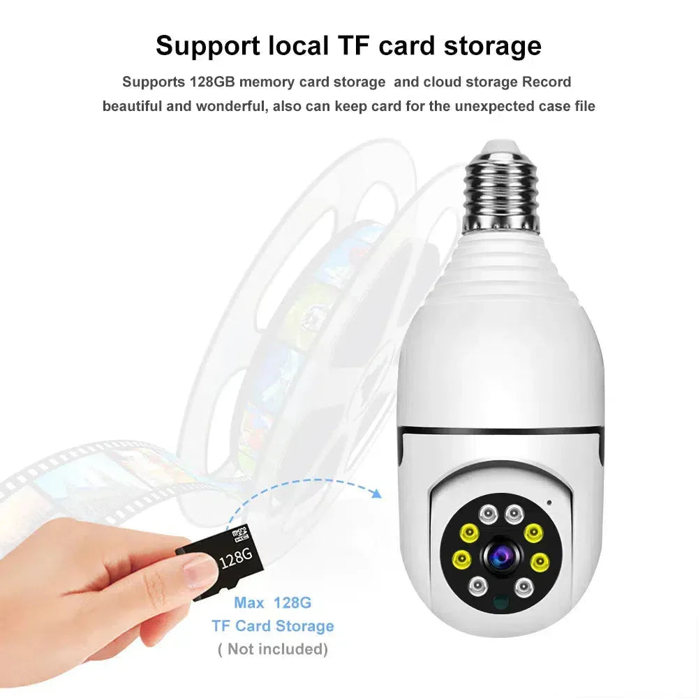 V380 Pro Smart Wireless Camera - WiFi Bulb Shape CCTV Security Camera ( Allow to Open )  On Demand.
