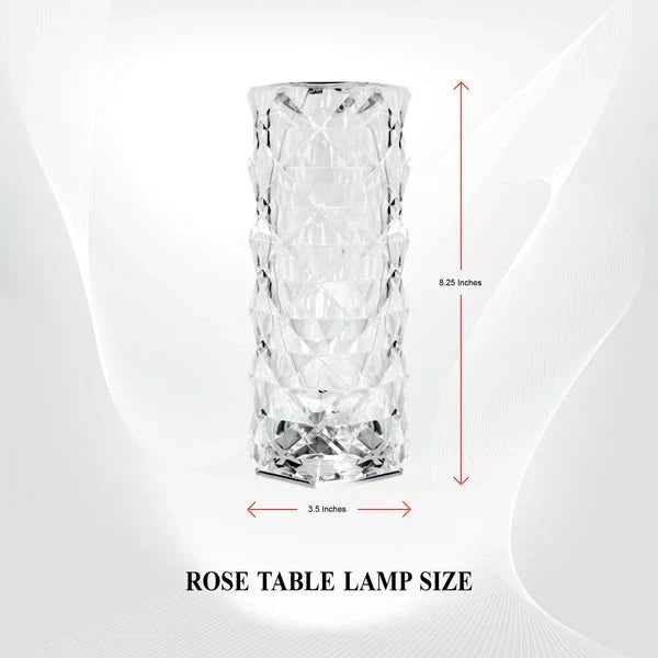 Rose Crystal LED Table Lamp – 16 Colors, Touch & Remote Control