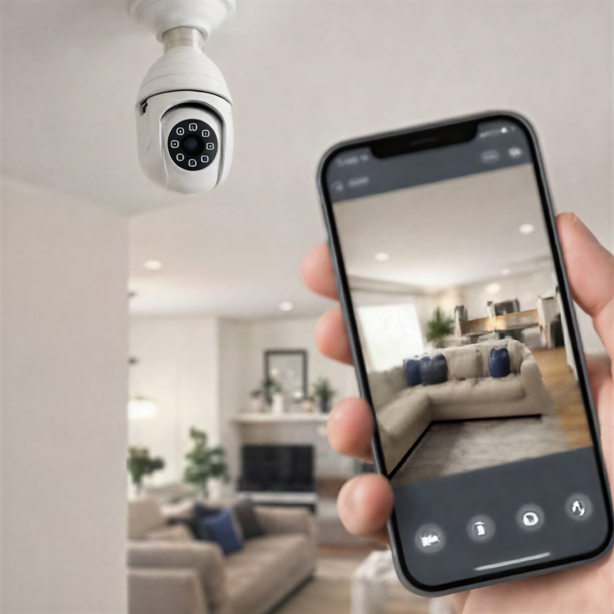 V380 Pro Smart Wireless Camera - WiFi Bulb Shape CCTV Security Camera ( Allow to Open )  On Demand.