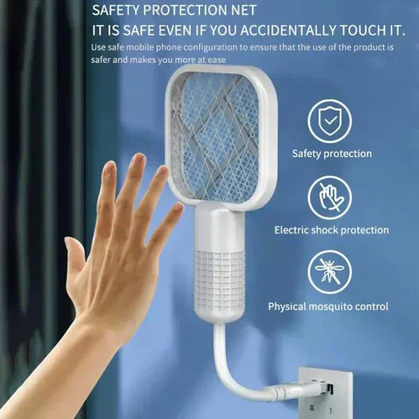 2-in-1 Mini USB Rechargeable Mosquito Racket - Your Safety First