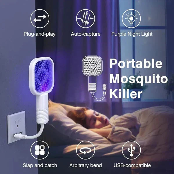 2-in-1 Mini USB Rechargeable Mosquito Racket - Your Safety First